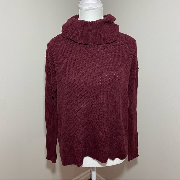 Madewell Burgundy Turtleneck Knit Sweater xsmall - Picture 2 of 12